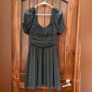 Karl Lagerfeld Black and White Polka Dot Midi Dress